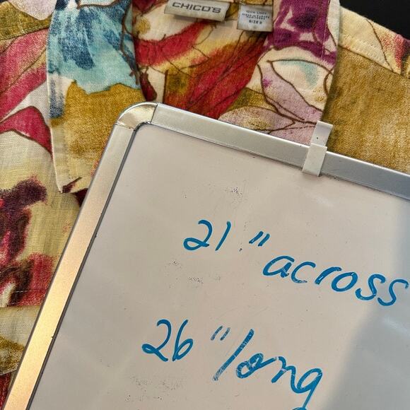 Chicos Jacket Womens MEDIUM Linen Lightweight Summer Spring Travel Boho Travel - Picture 9 of 10